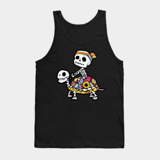 Skeleton Riding Turtle Tank Top